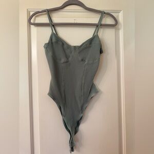 SHEIN Ribbed Knit Top in Light Blue